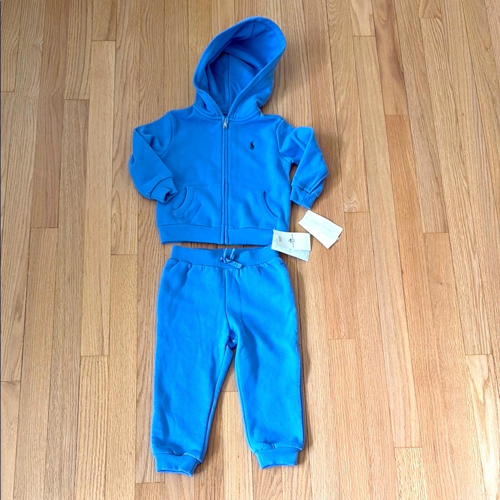 Ralph Lauren Blue Kids Hoodie and Jogger Set - 24 months